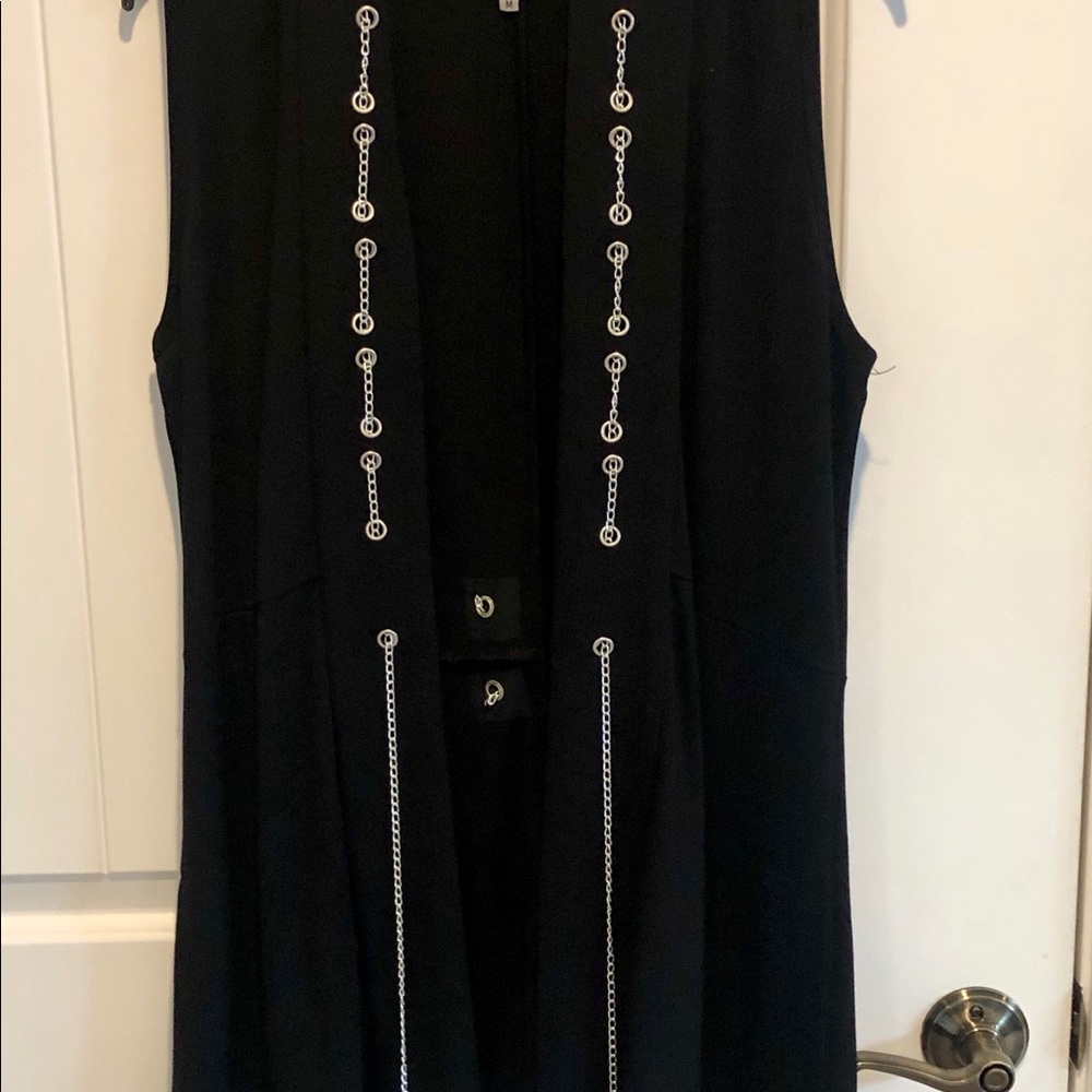 LYNN RITCHIE SILVER dressy vest w/chain detail